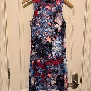 New Floral Sleeveless Dress - Multicolor Stretchy